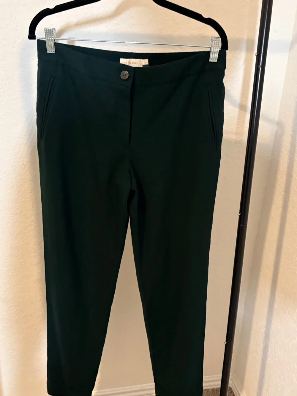 Tory Burch Dark Green Knit Pants 98% Wool
